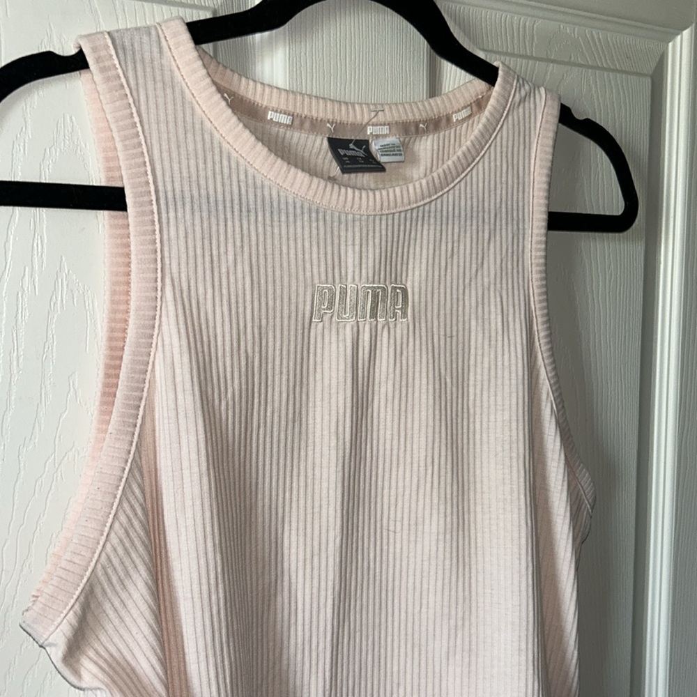 Puma | baby pink ribbed sleeveless workout‎ tank-top Size XL - Picture 2 of 10